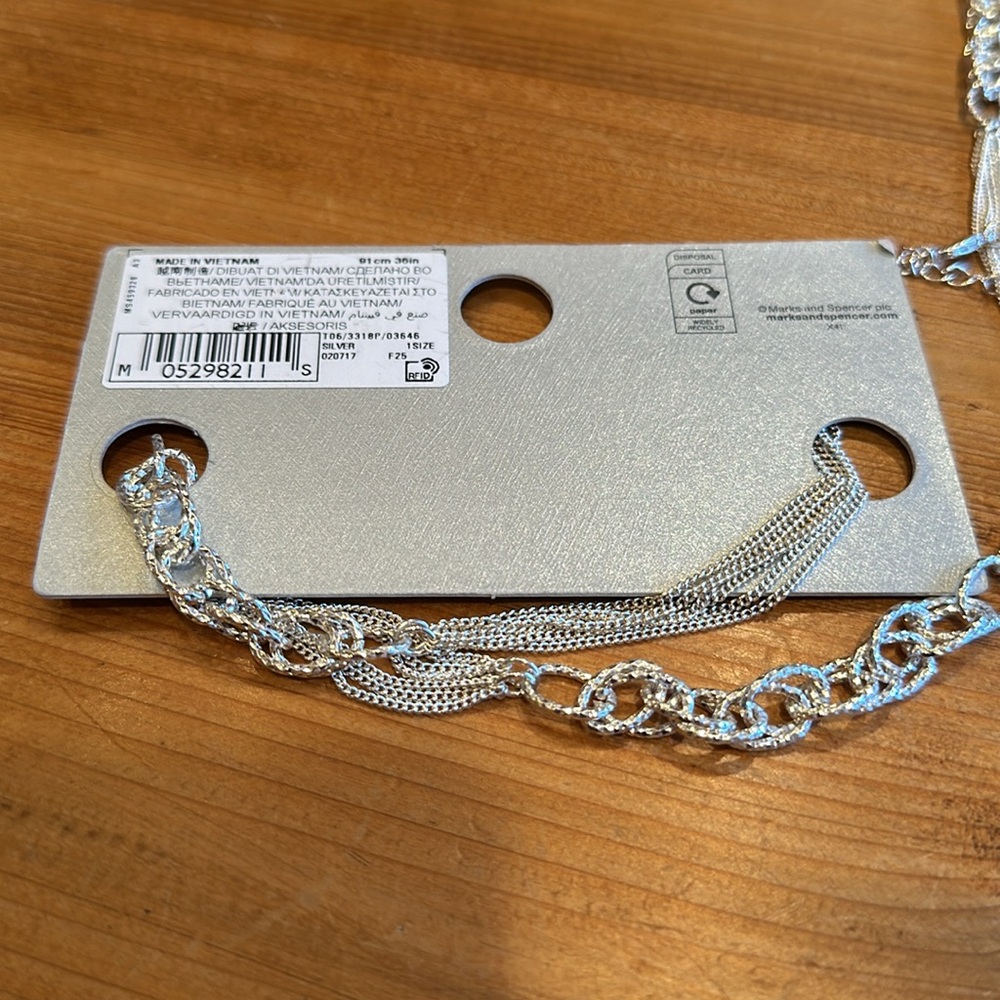 Marks & Spencer Long Silver Plated Necklace NWT - Picture 6 of 7